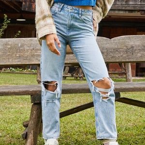 American Eagle Mom Straight Jeans
